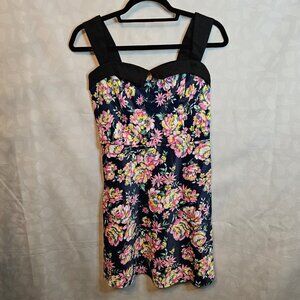 Maude Wide Strapped Bright Floral Dress Size M